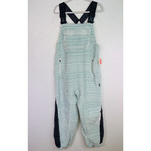 Free People Hit The Slopes Salopette Women Medium Fleece Overalls One Piece Mint